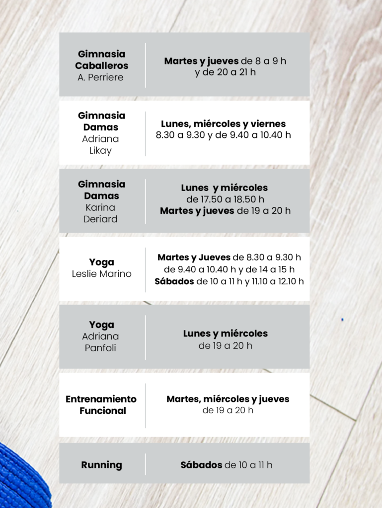 Horarios Y Tarifas A Partir De Agosto Gimnasia