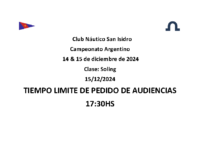Tiempo limite de Pedido de Audiencia – Argentino Soling 2024